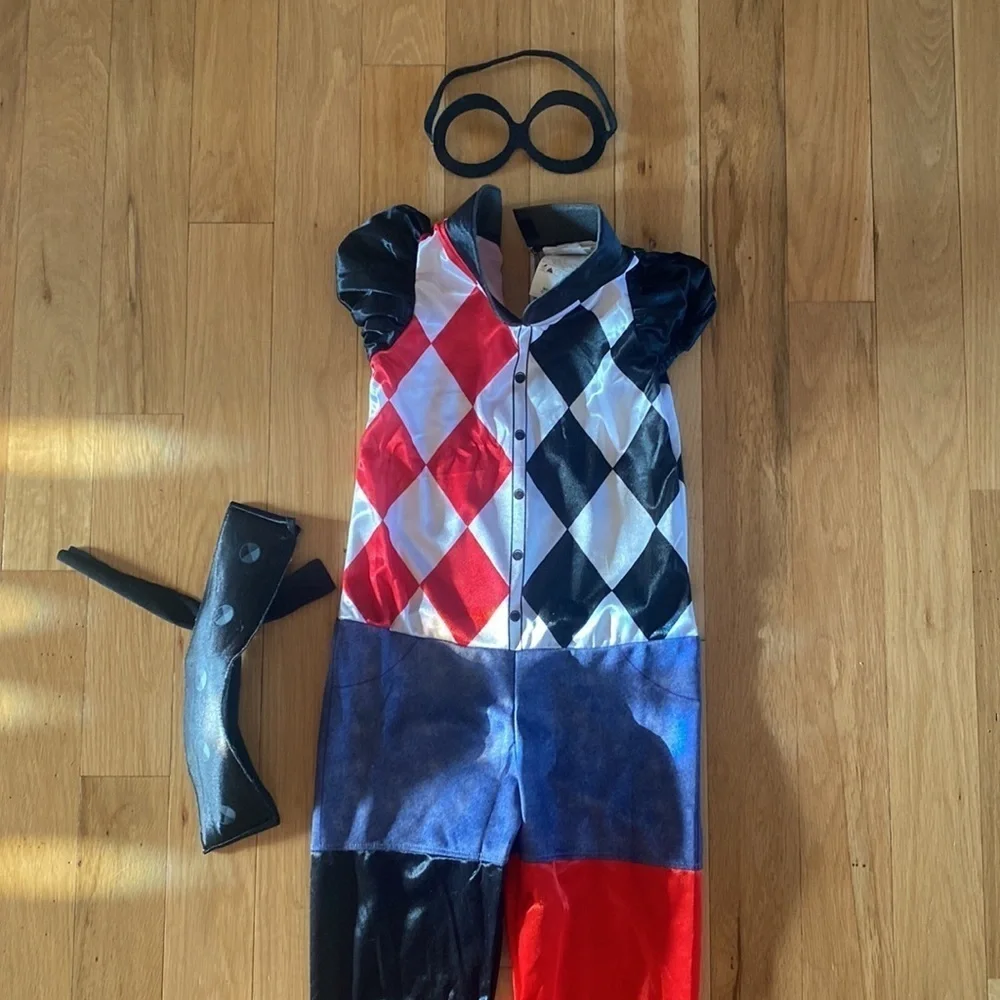 Harley Quinn Girls Halloween Costume Medium - Picture 4 of 11